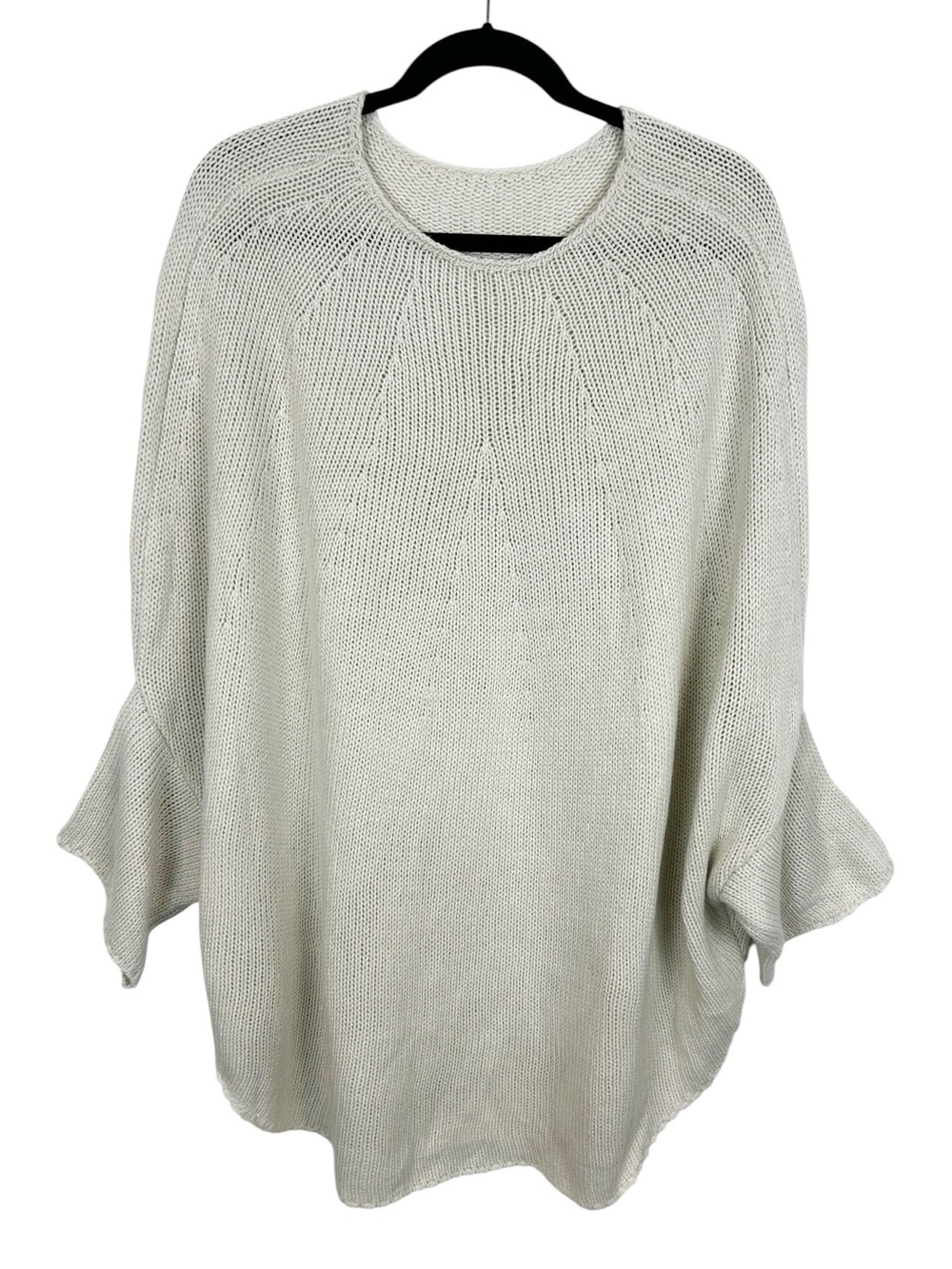 Cream Knit Oversized Poncho Sweater